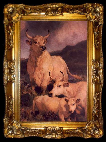 framed  Sir Edwin Landseer Wild Cattle at Chillingham, ta009-2